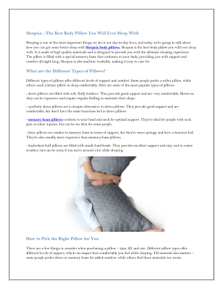 How to sleep with a body pillow
