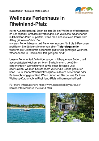Wellness Ferienhaus in Rheinland Pfalz