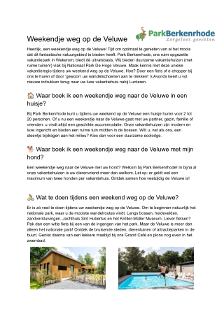 Weekendje weg veluwe