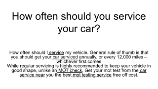 How often should you service your car_