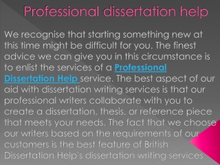 Online dissertation help uk