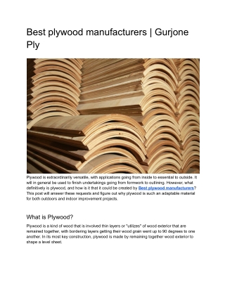 Best plywood manufacturers _ Gurjone