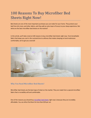 100 Reasons To Buy Microfiber Bed Sheets Right Now