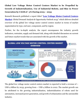 Global Low Voltage Motor Control Centers Market Press Release