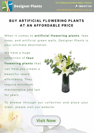 Buy artificial flowering plants at an affordable price