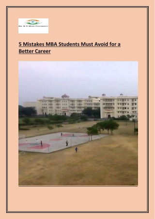 5 Mistakes MBA Students Must Avoid for a better career