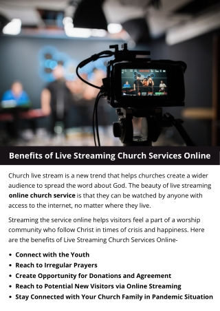 Benefits of Live Streaming Church Services Online