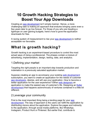 10 Growth Hacking Strategies to Boost Your App Downloads