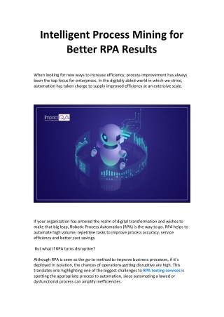 Intelligent Process Mining for Better RPA Results