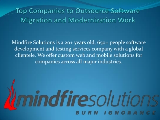 Top Companies to Outsource Software Migration and Modernization Work