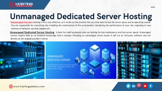 Unmanaged Dedicated Server Hosting