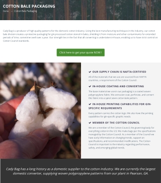 Cotton Bale Packaging - Cady Bag Company