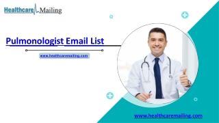Pulmonologist Email List