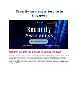 Security Awareness Service In Singapore