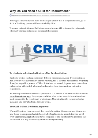 Why Do You Need a CRM for Recruitment