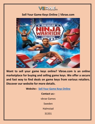 Sell Your Game Keys Online | Vbrae.com