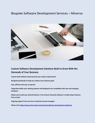 Bespoke Software Development Services – Minerva