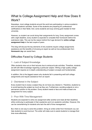 What Is College Assignment Help and How Does It Work