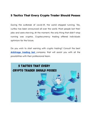 5 Tactics That Every Crypto Trader Should Posses