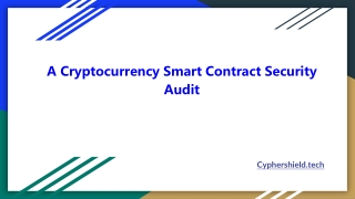 1 ACryptocurrency Smart Contract Security Audit