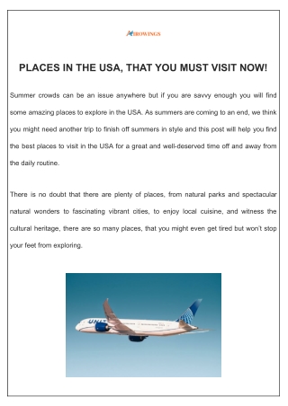 Places In The USA, That You Must Visit Now!