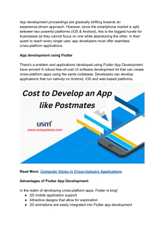 Key Characteristics of Flutter Application Development