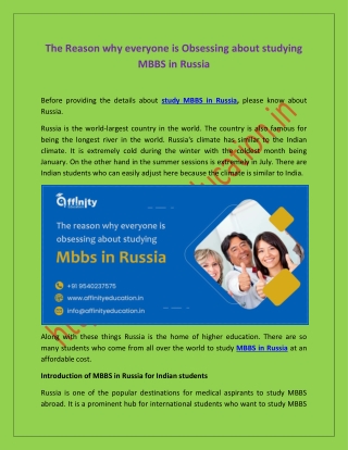 The Reason why everyone is Obsessing about studying MBBS in Russia