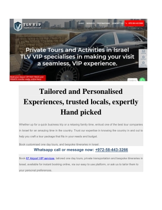 Ben Gurion Airport VIP service