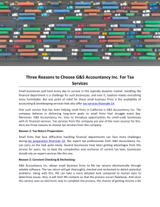 Three Reasons to Choose GandS Accountancy Inc For Tax Services