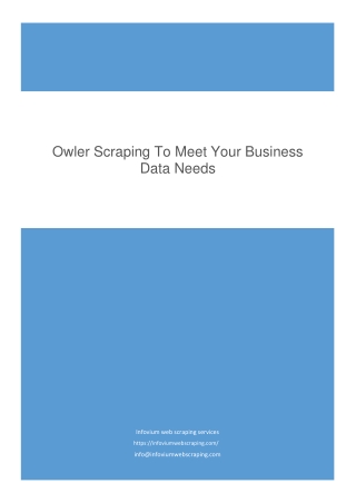OWLER SCRAPING TO MEET YOUR BUSINESS DATA NEEDS