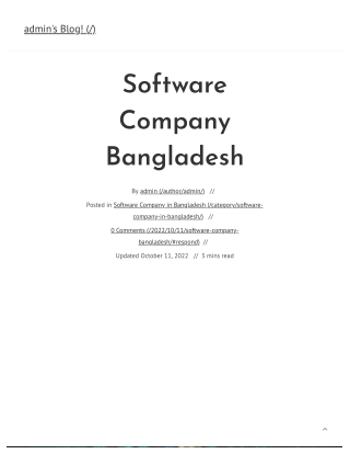 Software Company Bangladesh