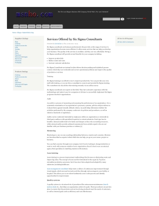 Services Offered by Six Sigma Consultants - Faber Infinite