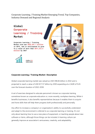 Corporate Learning / Training Market