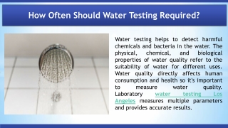 How Often Should Water Testing Required