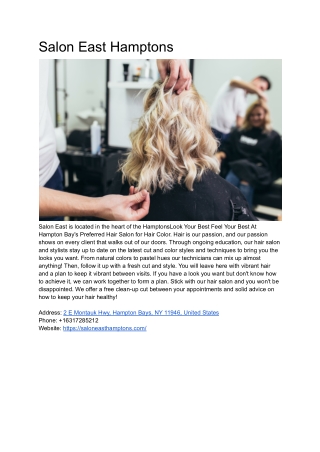 Salon East Hamptons