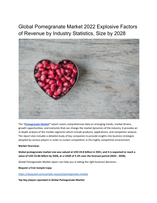 Global Pomegranate Market Study.