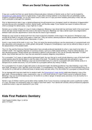 When are Dental X-Rays essential for Children