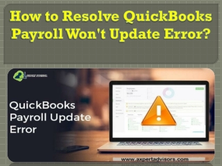 How to Resolve QuickBooks Payroll Won't Update Error?