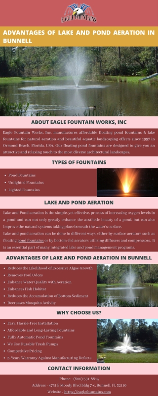 Advantages of Lake and Pond Aeration in Bunnell