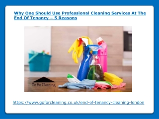 Why One Should Use Professional Cleaning Services At The End Of Tenancy
