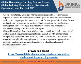 Global Hematology Oncology Market Destine to Reach USD 14.83 Billion by 2029