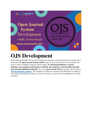 OJS Development