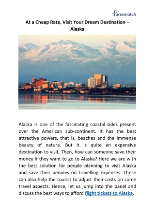 Cheap Flights to Alaska - FaresMatch