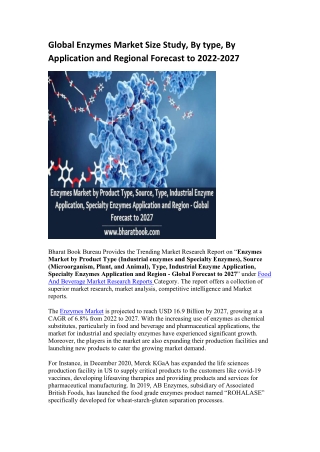 Global Enzymes Market Research Report 2022-2027