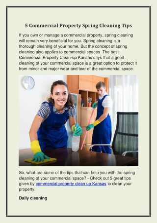 5 Commercial Property Spring Cleaning Tips