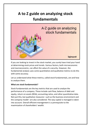 A to Z guide on analyzing stock fundamentals