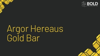 Argor Hereaus Gold Bar | BOLD Precious Metals