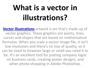 What is a vector in illustrations?
