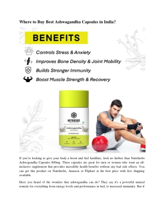 Where to Buy Best Ashwagandha Capsules in India