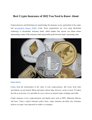 Best Crypto Insurance of 2022 You Need to Know About
